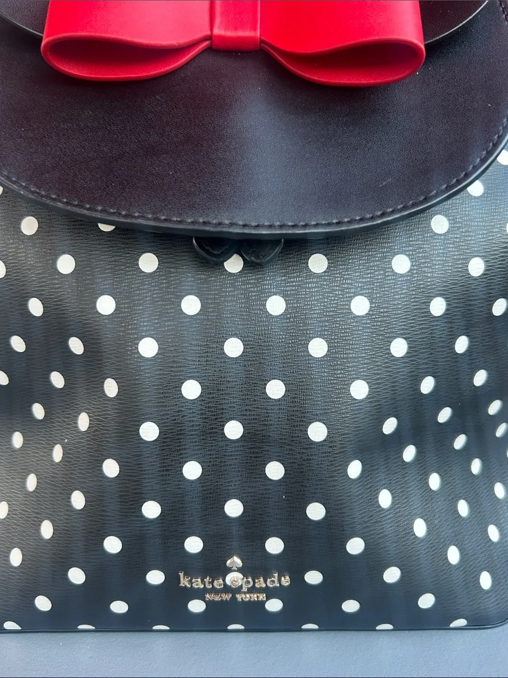 Kate Spade New York Minnie Mouse Polka Dot Backpack Disney Black White Red